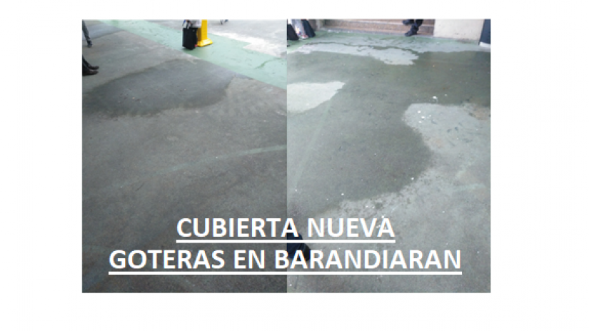 Barandiaran eskolako estalki berriaren itoinak konpontzeko eskaera!